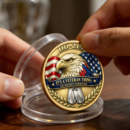 USA Veteran Thing Coin, Semiquincentennial 1776-2026 America Gift, Patriotic Collectible Coin