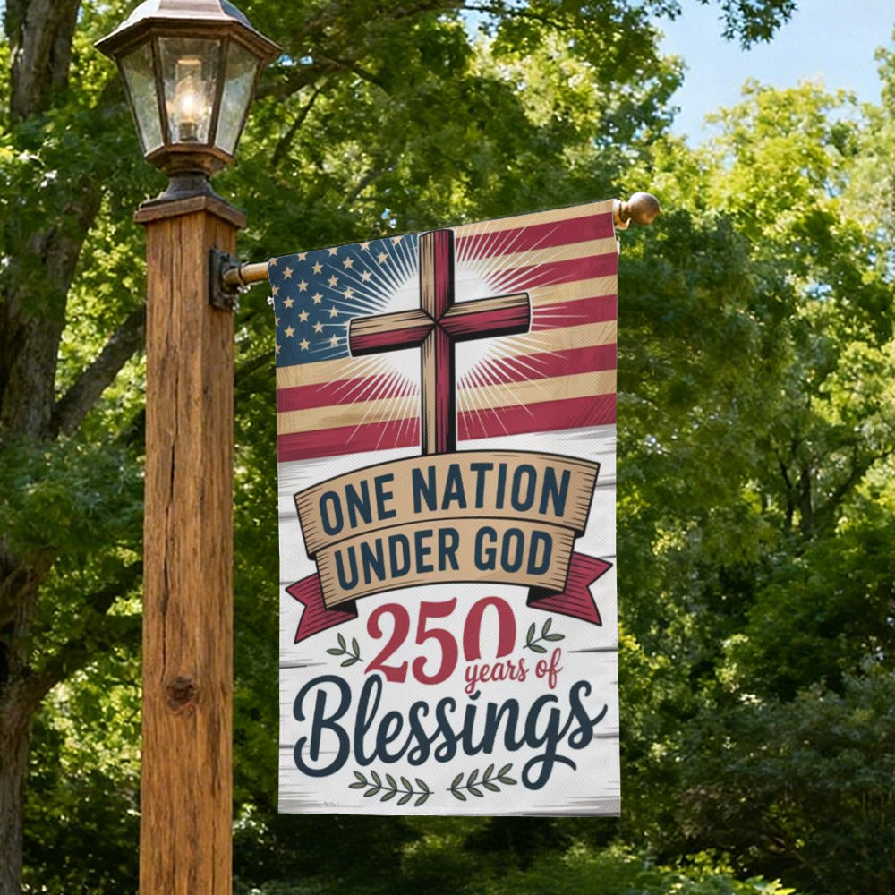 Christian Cross America 250 Patriotic Outdoor Garden Flag