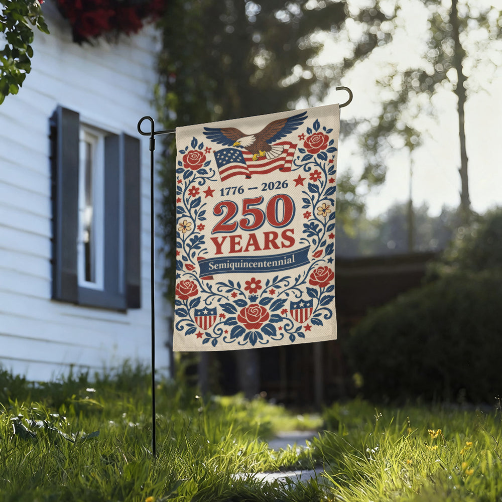 Semiquincentennial 250 Years America Patriotic Garden Flag
