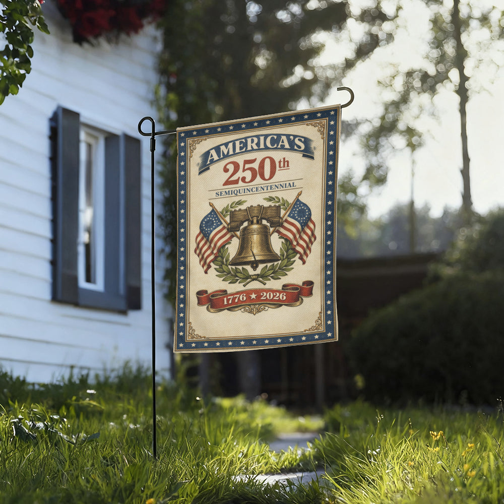 Vintage America’s 250th Semiquincentennial Garden Flag - Retro Porch Decor