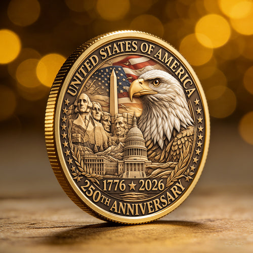 USA 250th Year Commemorative Coin, Semiquincentennial 1776-2026 America Gift, Patriotic Collectible Coin
