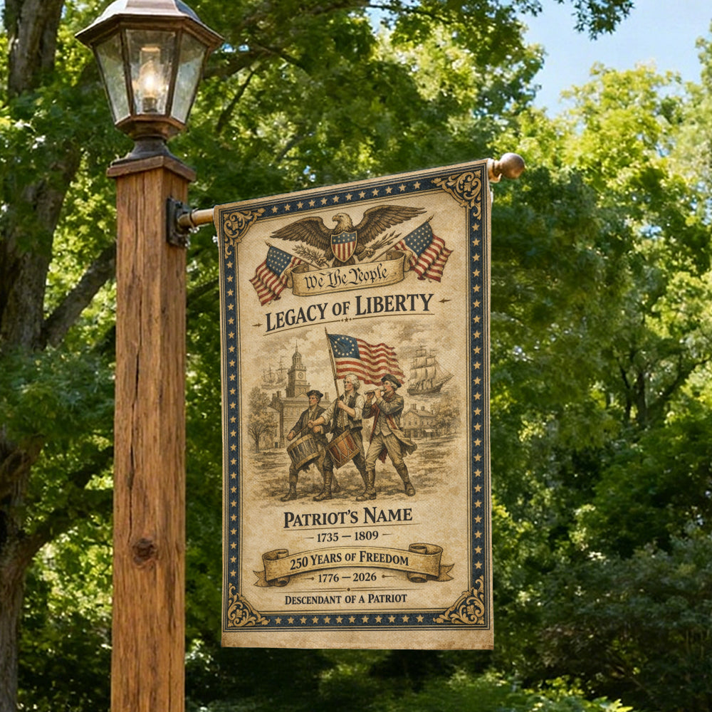 Personalized 250th Anniversary American Garden Flag - Custom Patriot Name