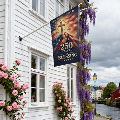 Patriot 250th Year Anniversary Garden Flag, God Bless America Decor