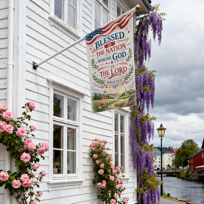 Blessed Is The Nation Whose God Is Lord Garden Flag