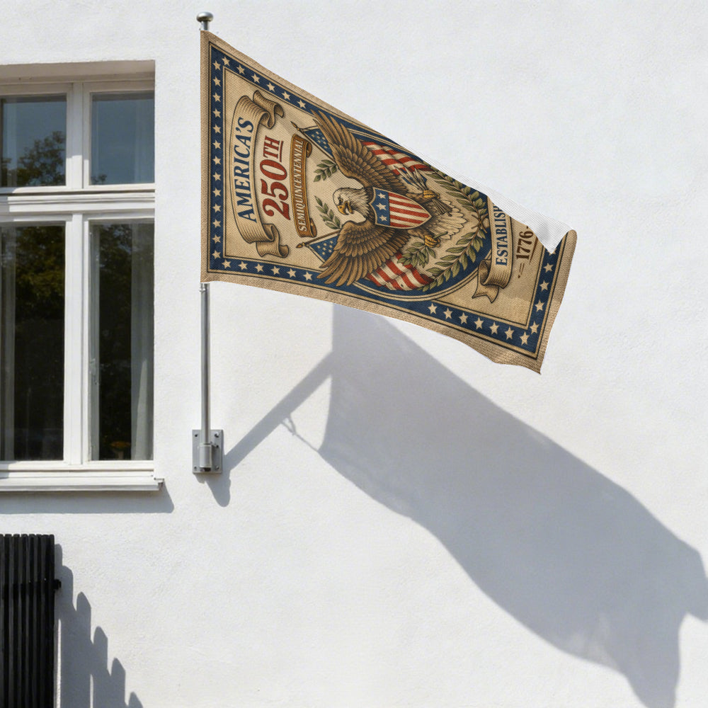 Vintage America's 250th Anniversary Patriotic Eagle Outdoor Garden Flag