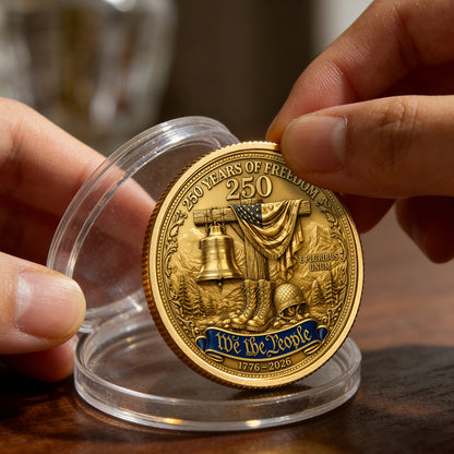 250 Years of Freedom Anniversary Commemorative Coin, America Merchandise 250th Year Collectible, Patriotic Collectible Coin
