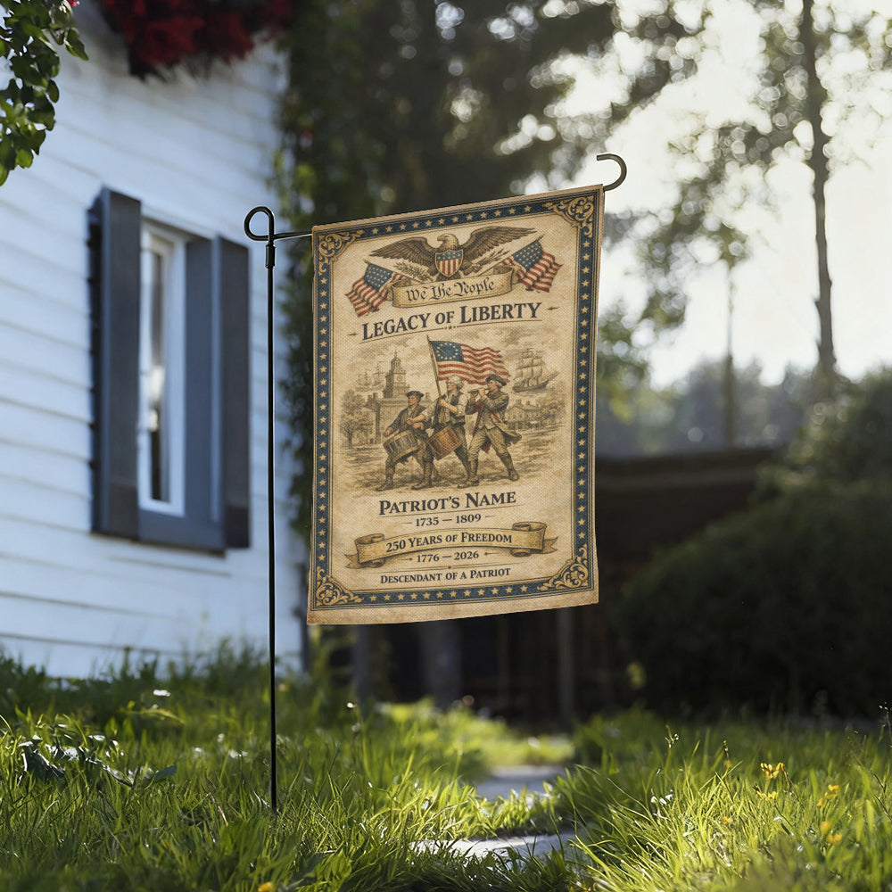 Personalized 250th Anniversary American Garden Flag - Custom Patriot Name