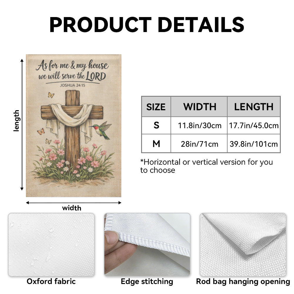 Christian Family Faith Joshua 24:15 Garden Flag Decor