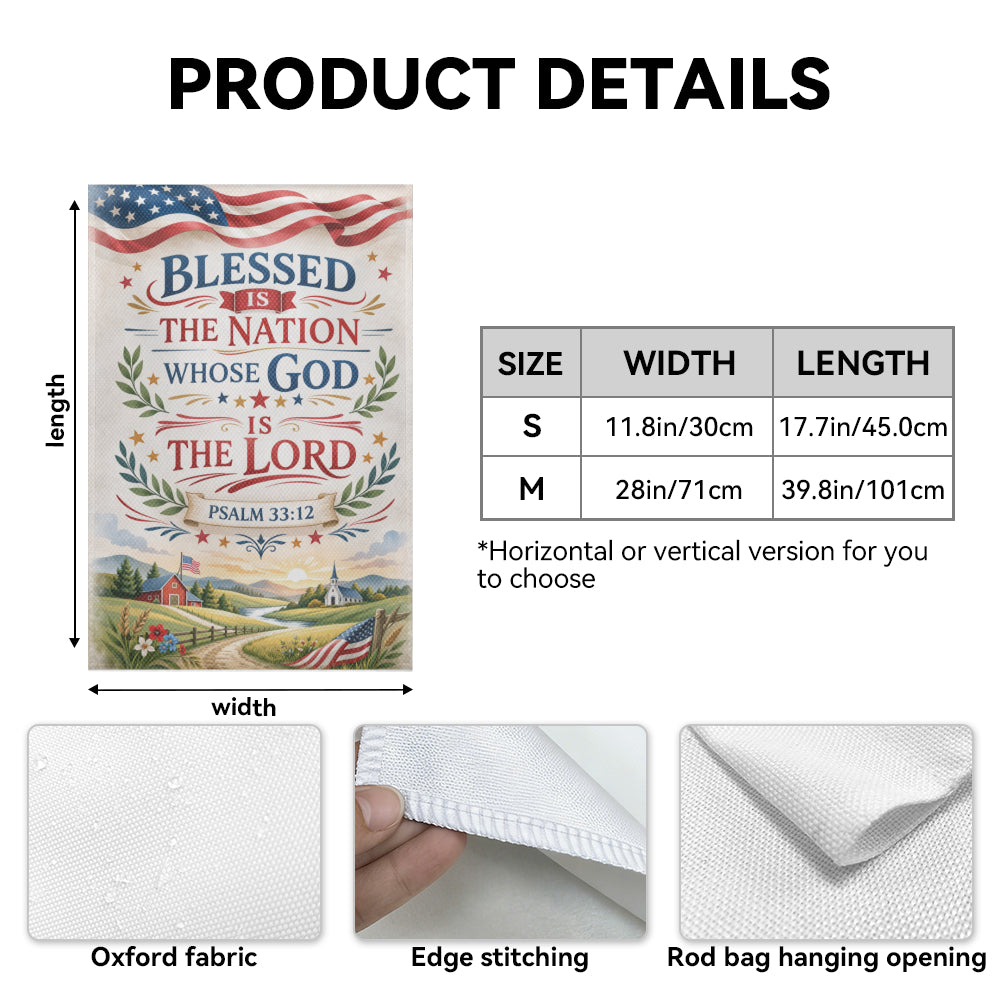 Blessed Is The Nation Whose God Is Lord Garden Flag