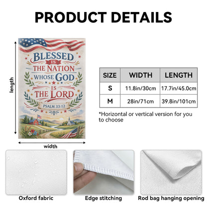Blessed Is The Nation Whose God Is Lord Garden Flag