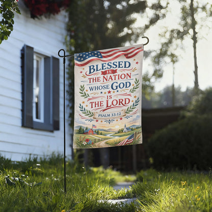 Blessed Is The Nation Whose God Is Lord Garden Flag