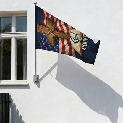 Bold Religious Patriotic God Bless America Garden Flag