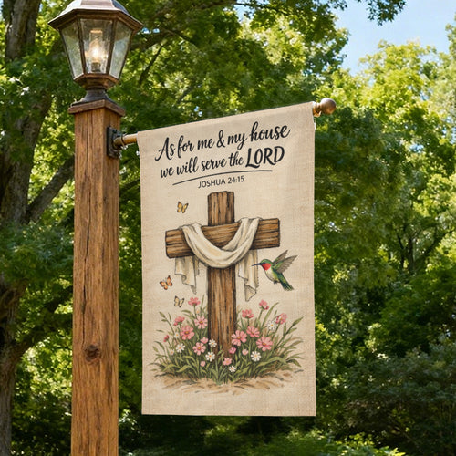 Christian Family Faith Joshua 24:15 Garden Flag Decor