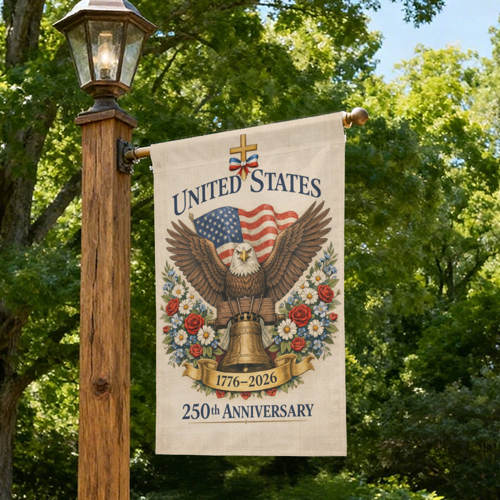Vintage Style 250th Anniversary USA Eagle Outdoor Decorative Garden Flag