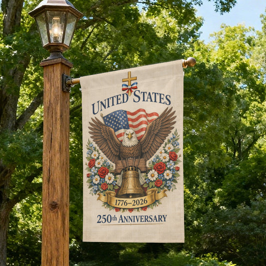 Vintage Style 250th Anniversary USA Eagle Outdoor Decorative Garden Flag