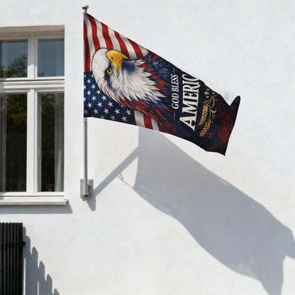 Patriotic Bald Eagle God Bless America Outdoor Garden Flag