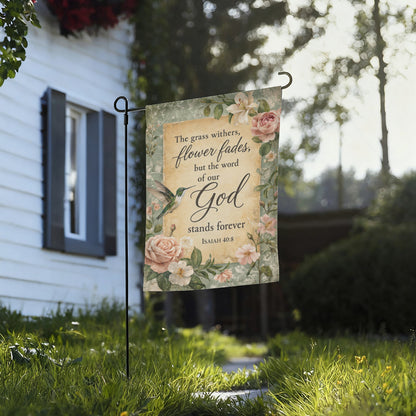 Isaiah 40:8 Bible Verse Christian Floral Garden Flag Decor