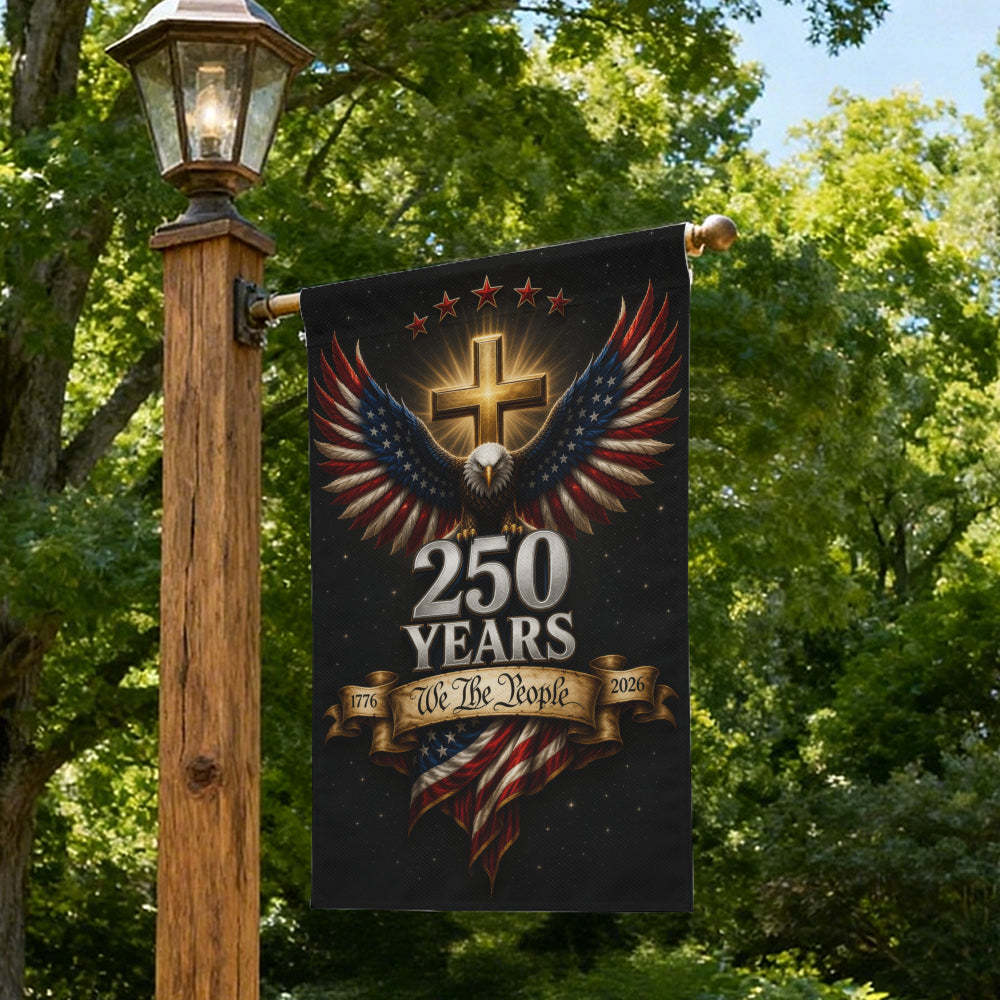 We The People 250th Anniversary Patriotic Eagle Garden Banner Flag