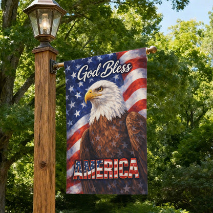 God Bless America Patriotic Eagle Outdoor Garden Flag