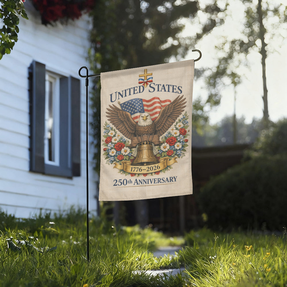 Vintage Style 250th Anniversary USA Eagle Outdoor Decorative Garden Flag