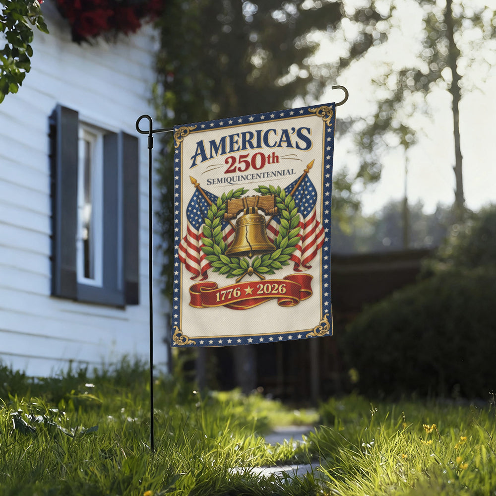 America 250th Semiquincentennial Liberty Bell Patriotic Garden Flag