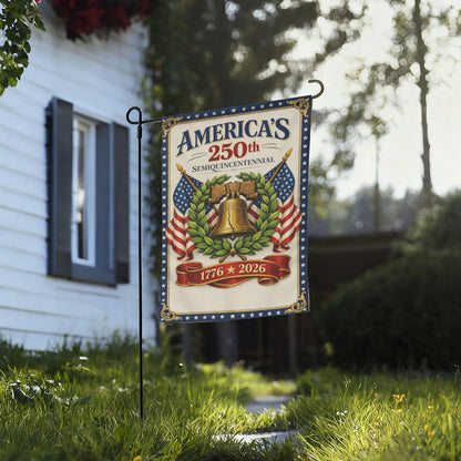 America 250th Semiquincentennial Liberty Bell Patriotic Garden Flag