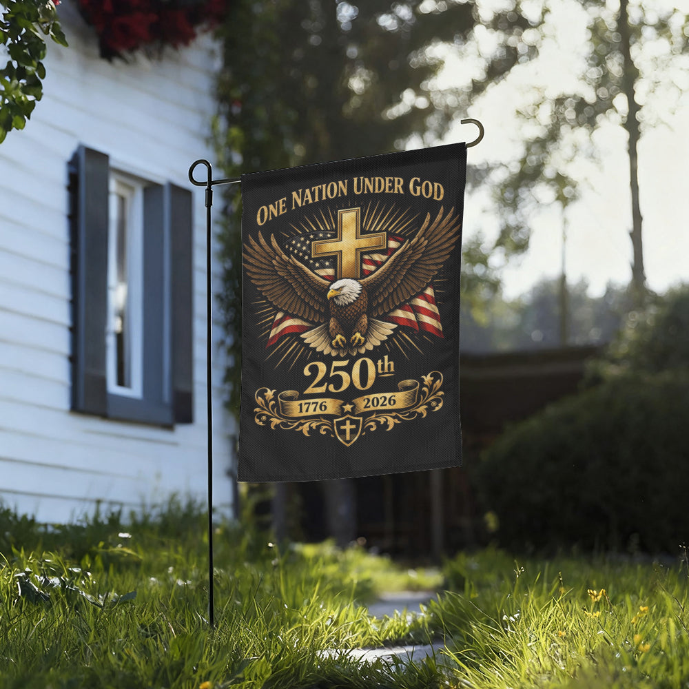 Vintage America 250 Years Freedom Eagle Christian Garden Flag