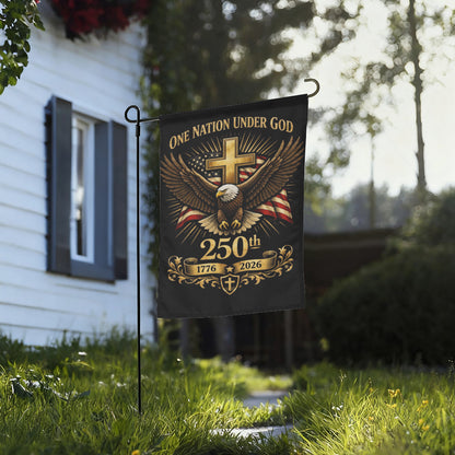 Vintage America 250 Years Freedom Eagle Christian Garden Flag