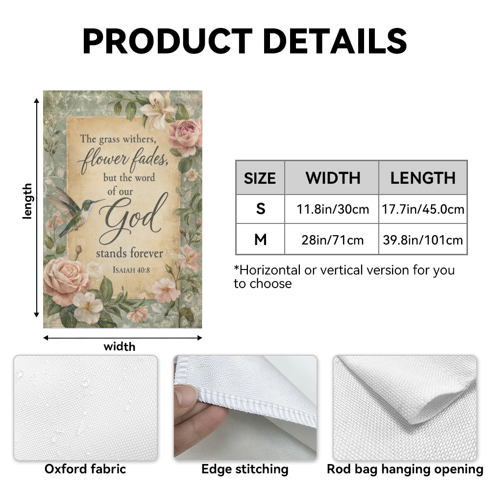 Isaiah 40:8 Bible Verse Christian Floral Garden Flag Decor