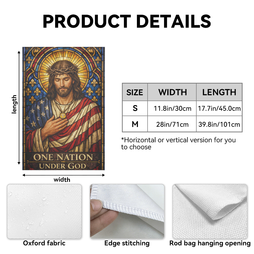 One Nation Under God Garden Flag, Patriotic Christian Decor