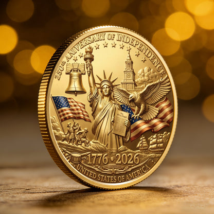 USA 250 Years Coin, Semiquincentennial America Gift, Patriotic Collectible Coin