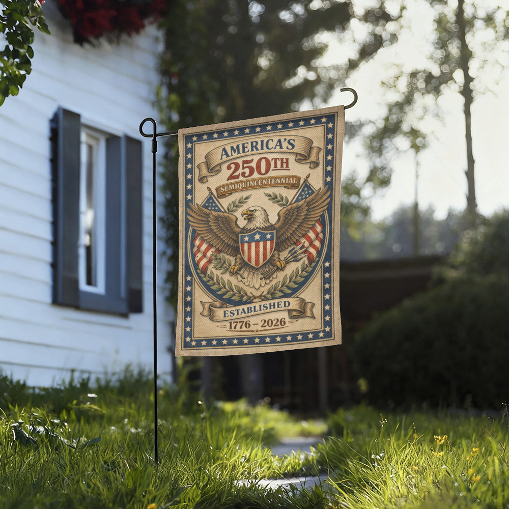 Vintage America's 250th Anniversary Patriotic Eagle Outdoor Garden Flag