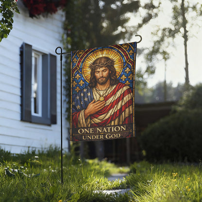 One Nation Under God Garden Flag, Patriotic Christian Decor