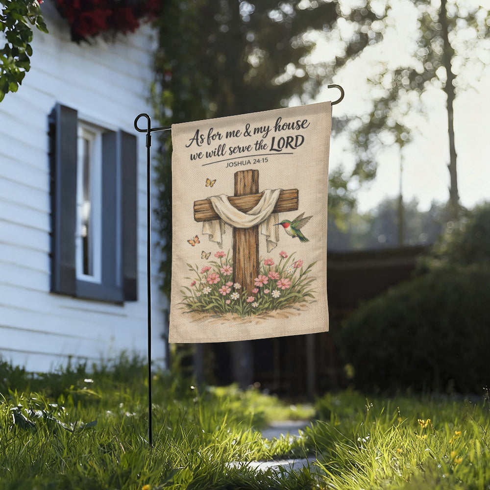 Christian Family Faith Joshua 24:15 Garden Flag Decor