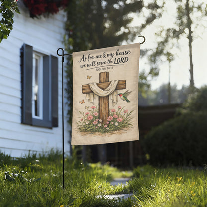 Christian Family Faith Joshua 24:15 Garden Flag Decor