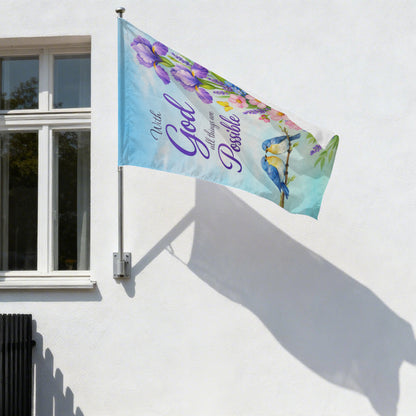 With God All Things Are Possible Garden Flag