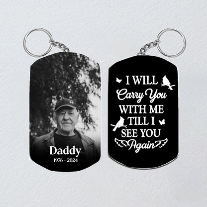 Loss of Dad Keychain, Rememberance Dog Tag