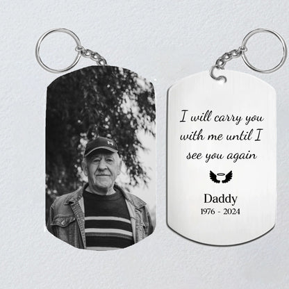 Loss Of Dad Rememberance Dogtag Keychain