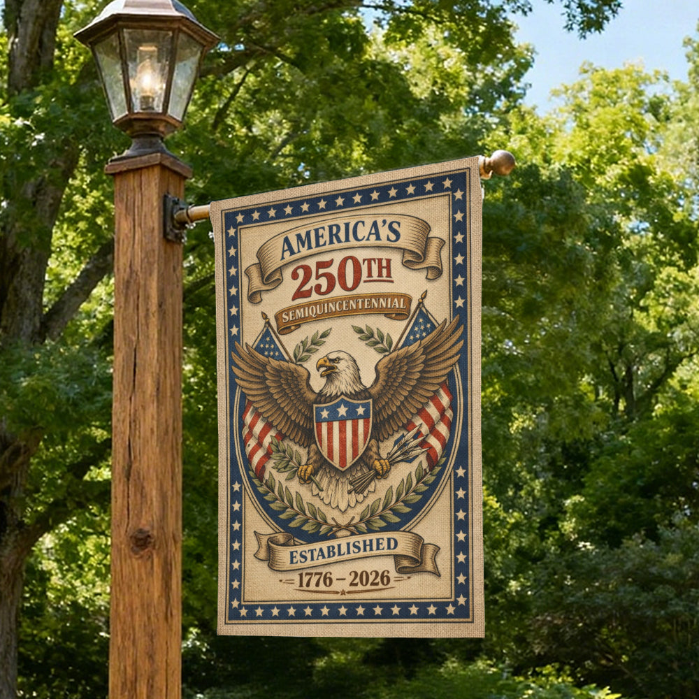 Vintage America's 250th Anniversary Patriotic Eagle Outdoor Garden Flag