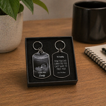 New Dad Dog Tag Keychain, New Father Gift, Father Day