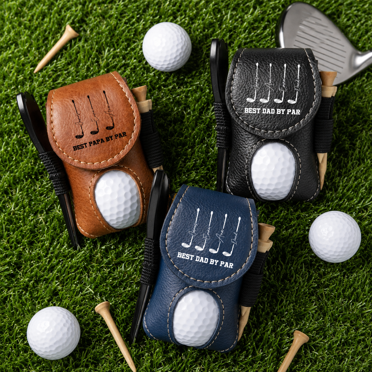 Custom Best Dad by Par Golf Ball Bag