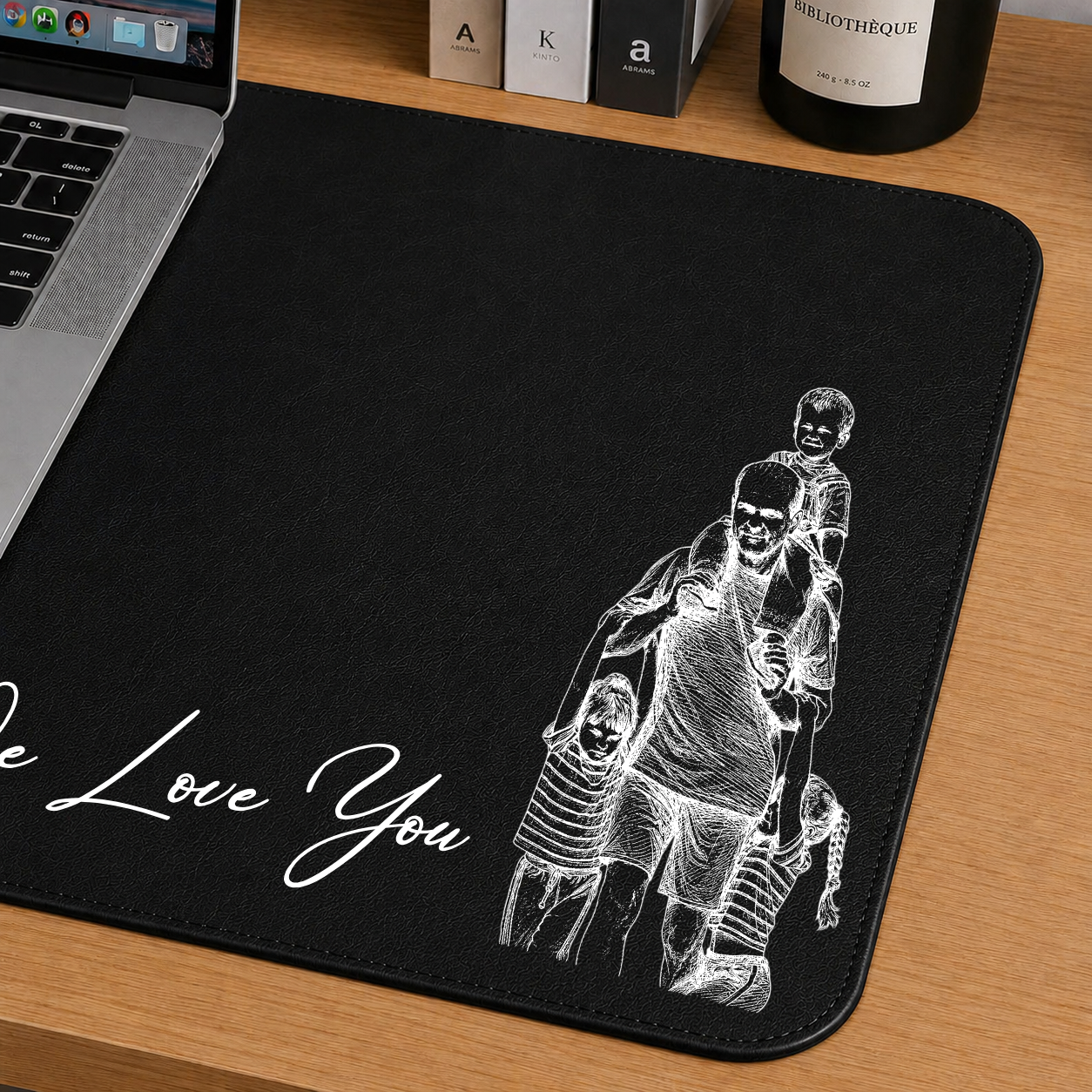 Custom Photo Sketch Line Art Desk Mat