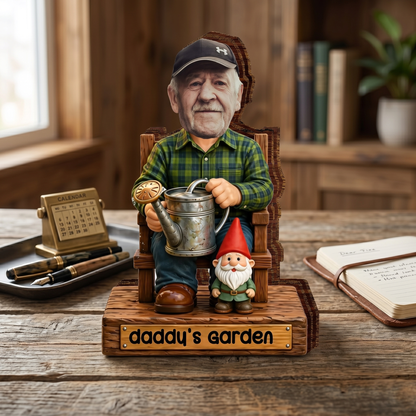 Custom Photo Gnome Wooden Block