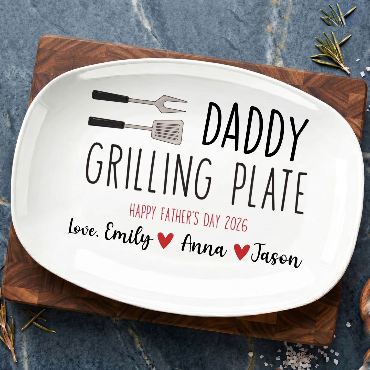 Custom Name Grilling Platter for Dad