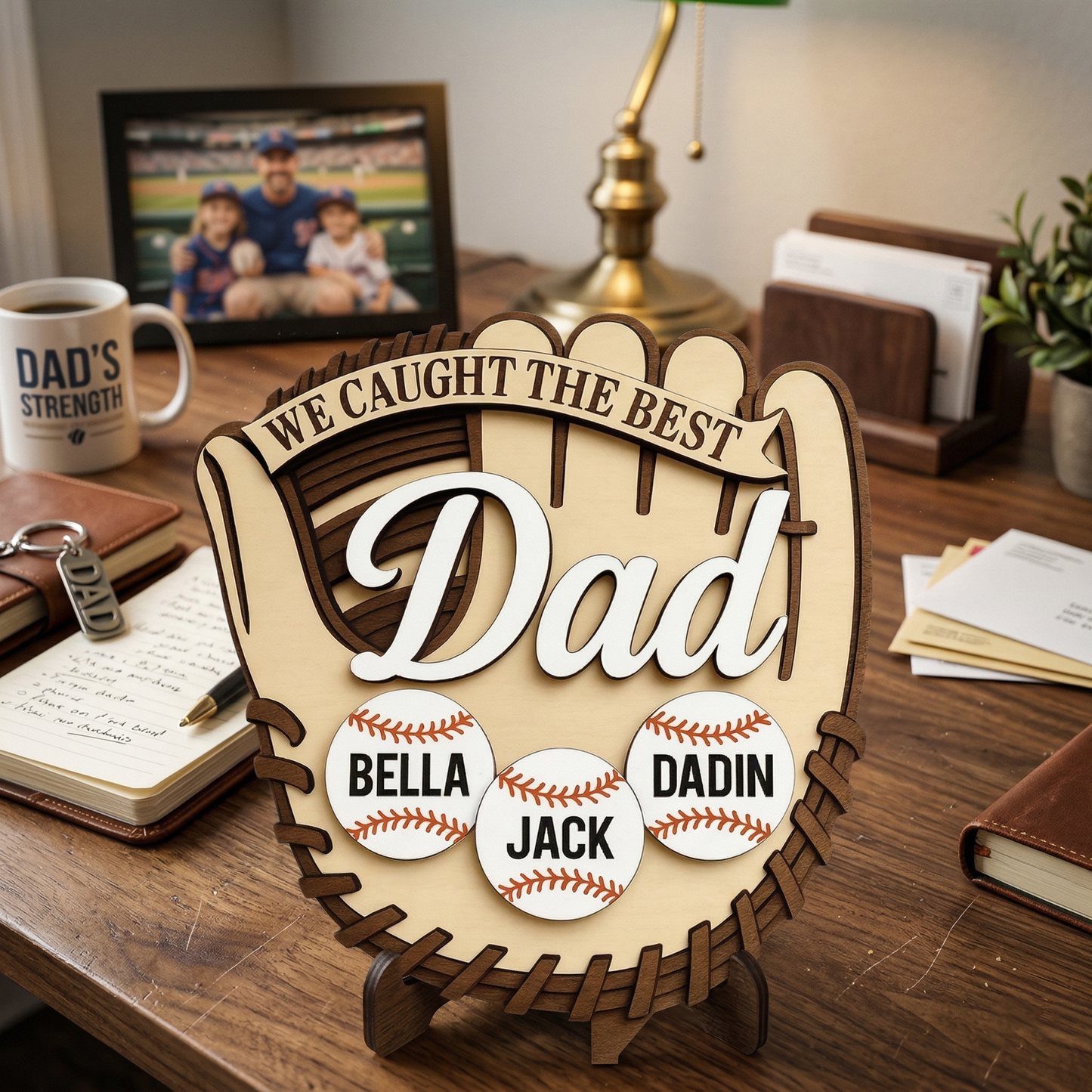 Caught Best Dad Wooden Plaque