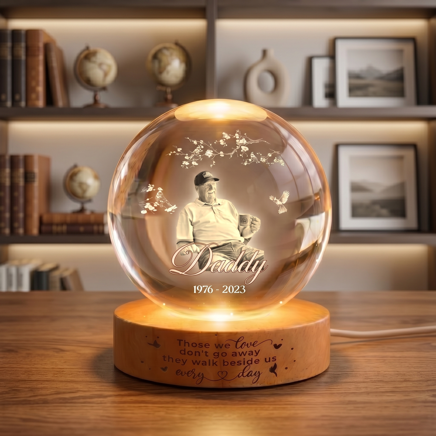 Custom Loss of Dad Crystal Night Light
