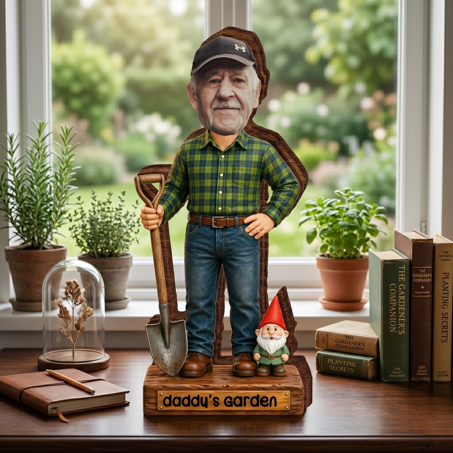 Custom Photo Gnome Wooden Block