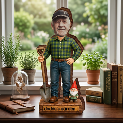 Custom Photo Gnome Wooden Block