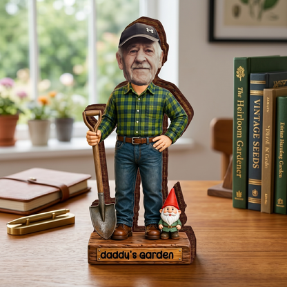 Custom Photo Gnome Wooden Block