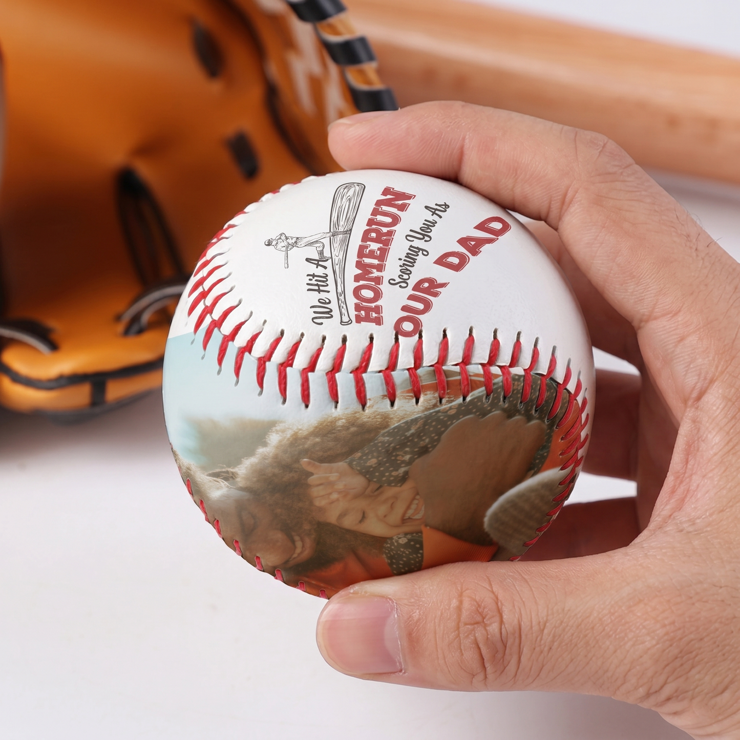 Custom Photo Baseball, Gift for Baseball Dad